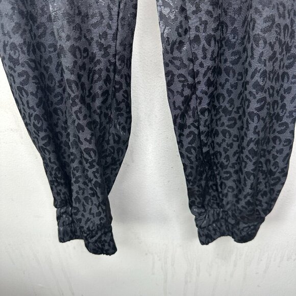 NWOT Zara Womens Black Leopard Print Tie Waist Joggers Size Small Lightweight - Picture 4 of 12